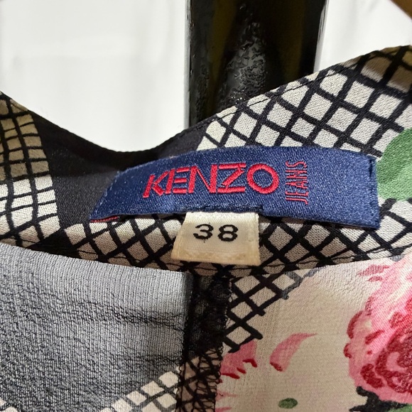 Kenzo Floral Blouse Top Sheer Button Shirt Longsleeve 38 - Picture 5 of 9